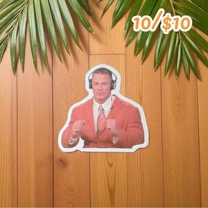 John Cena in a Headset Vinyl Sticker - Size: Approximately 2.5”